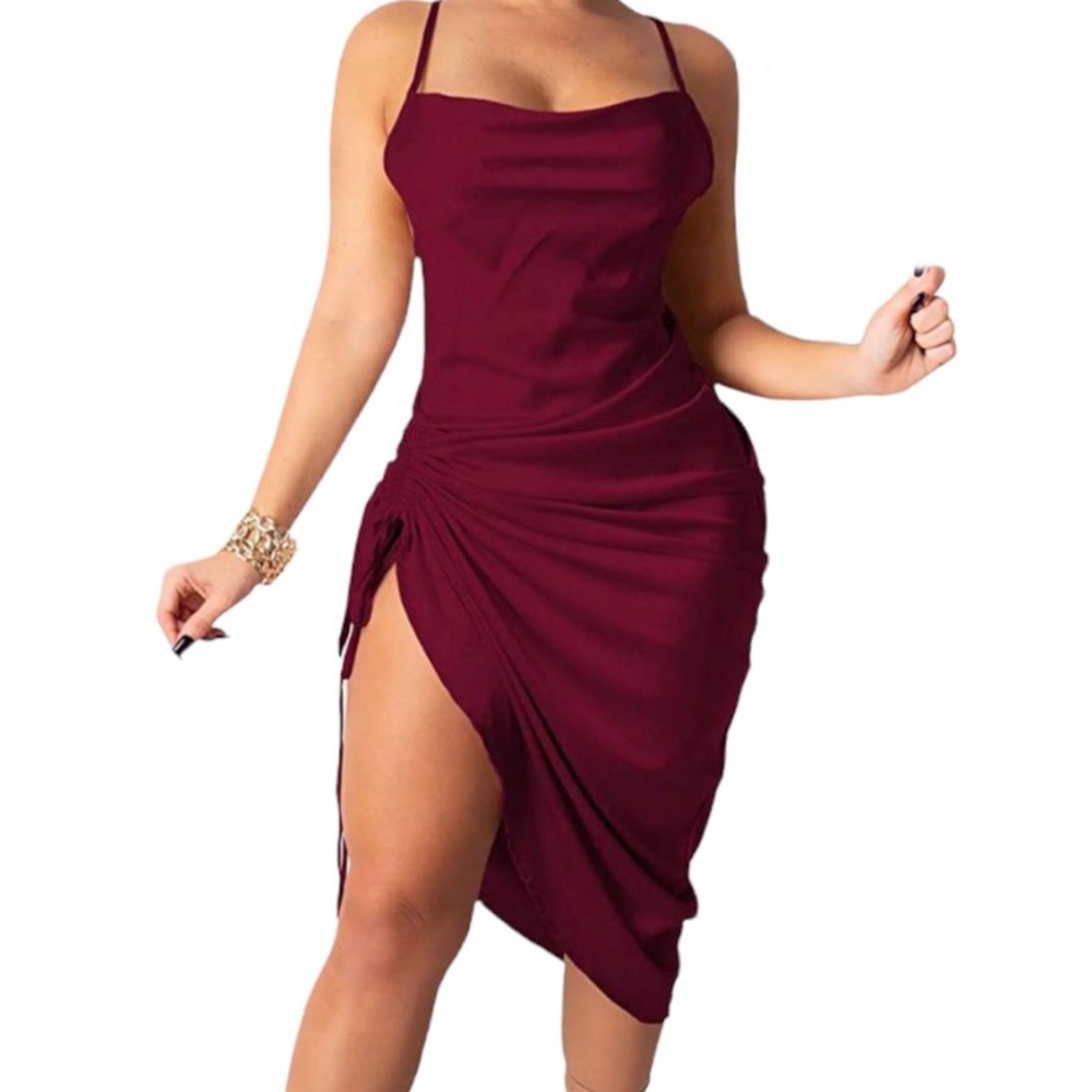 Satin Spaghetti Strap Dress